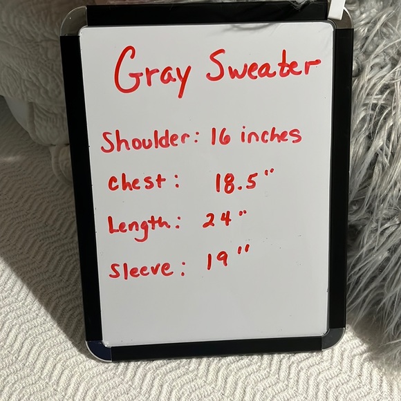 Comfy Sweater Gray Sequin Collar Plunge Neck Roomy Womens Medium - Picture 15 of 16